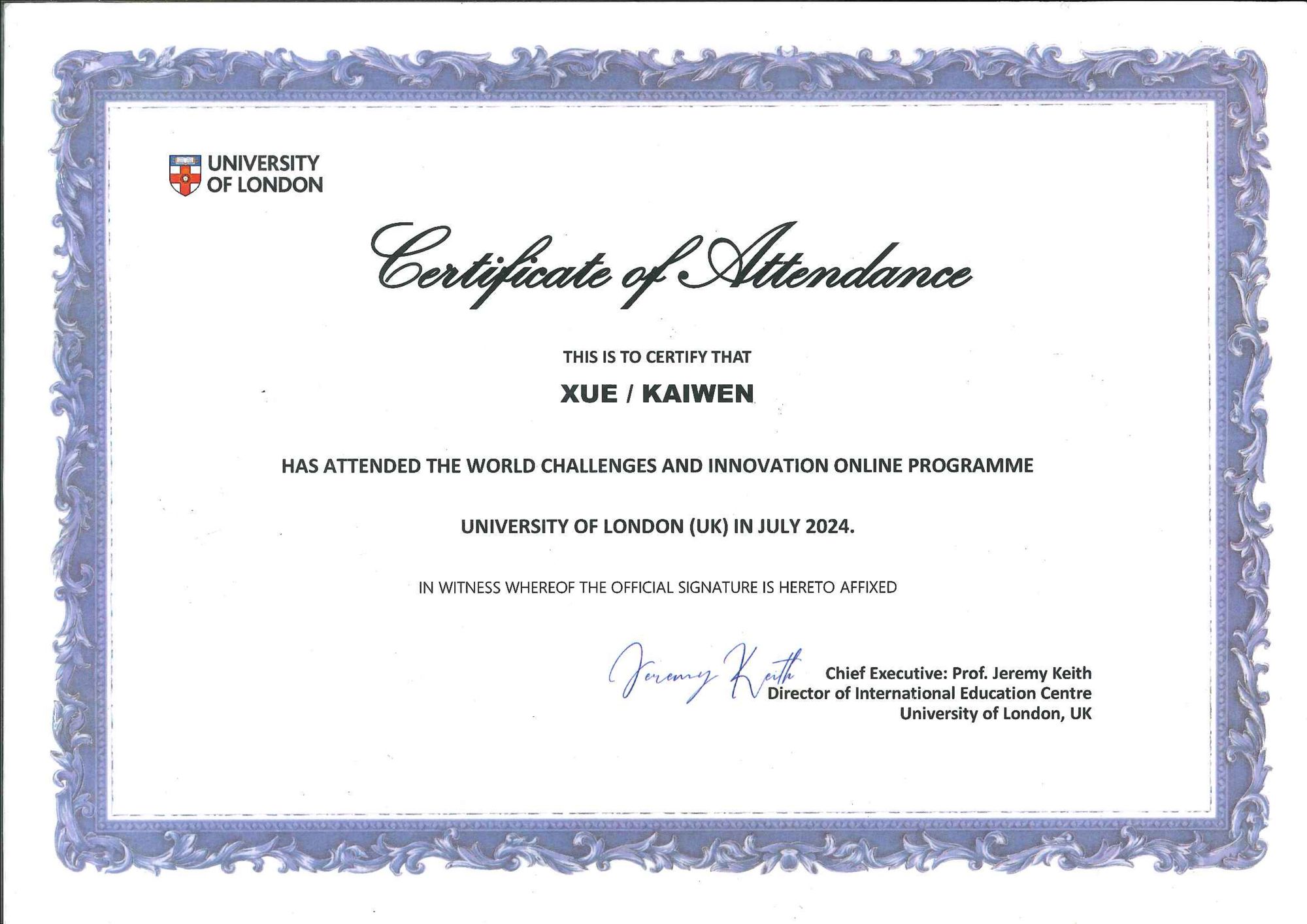 LSE Certificate